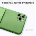 thumbnail image 3 of iPhone 11 Pro Max Case 2019 (6.5 Inch) Liquid Silicone Card Slot Soft Thin Ultra Slim Fit Cover Shockproof Anti Scratch Microfiber Lining Full Body Protection Shell-Matcha Green, 3 of 12