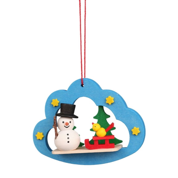 Alexander Taron 3" Christian Ulbricht Snowman in a Blue Cloud Christmas Ornament