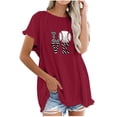 thumbnail image 1 of Camiseta informal para mujer, blusa estampada con cuello redondo y manga corta, Tops OAVQHLG3B Store  lin121212, 1 of 4