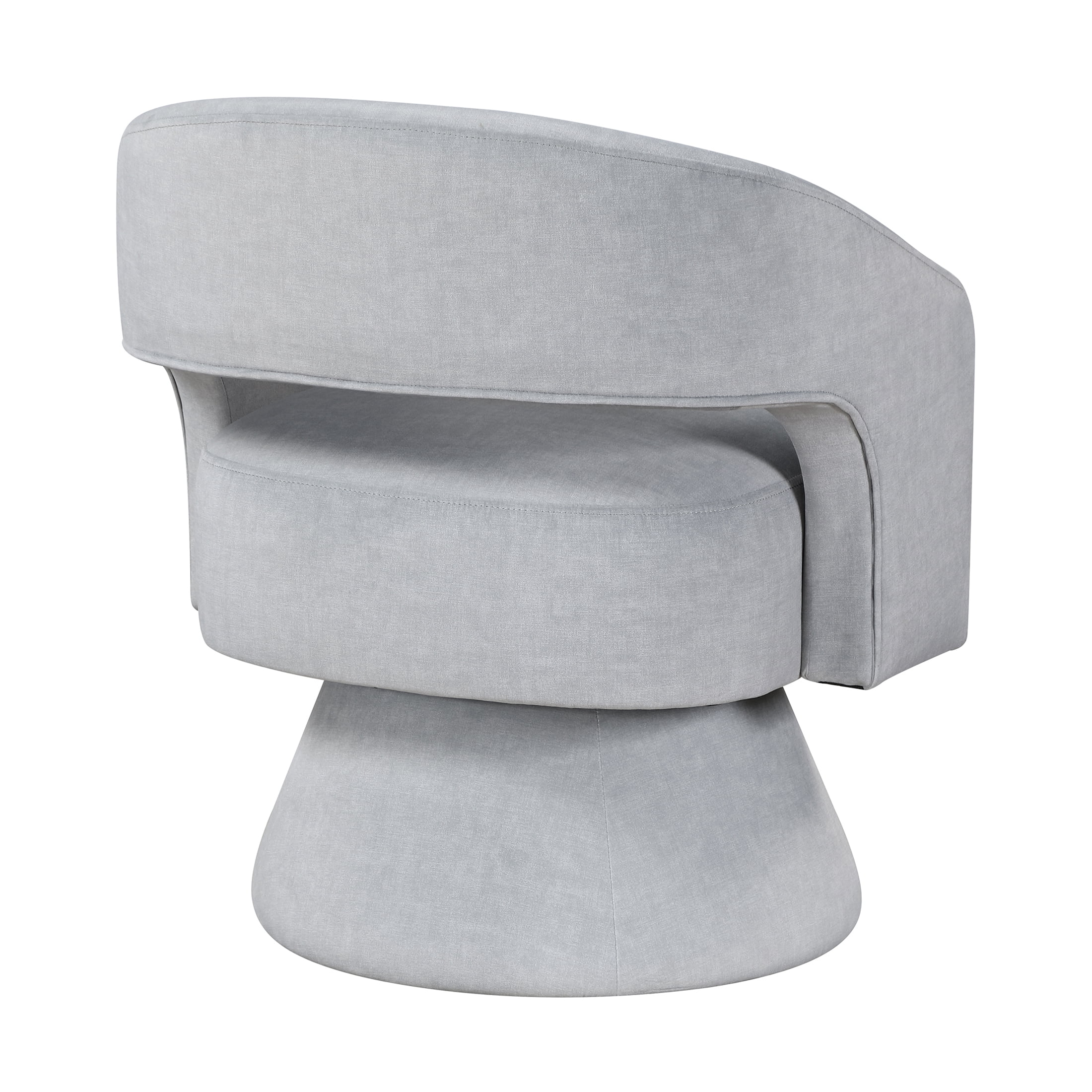 OakvillePark Alderwyn Velvet Swivel Chair with Round Base, Gray