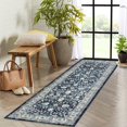 thumbnail image 3 of Runner Rug for Hallways Kitchen Non Slip 2'x 6' Soft Floral Carpet Washable Runner Rugs with Rubber Backing for Laundry Bedroom Bathroom (Blue), 3 of 7