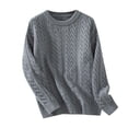 thumbnail image 2 of Fall Sweaters for Women Loose Comfortable Crew Neck Sweaters Ripple Pattern Solid Color Fall Long Sleeve Pullovers Top Winter Clothes, 2 of 4