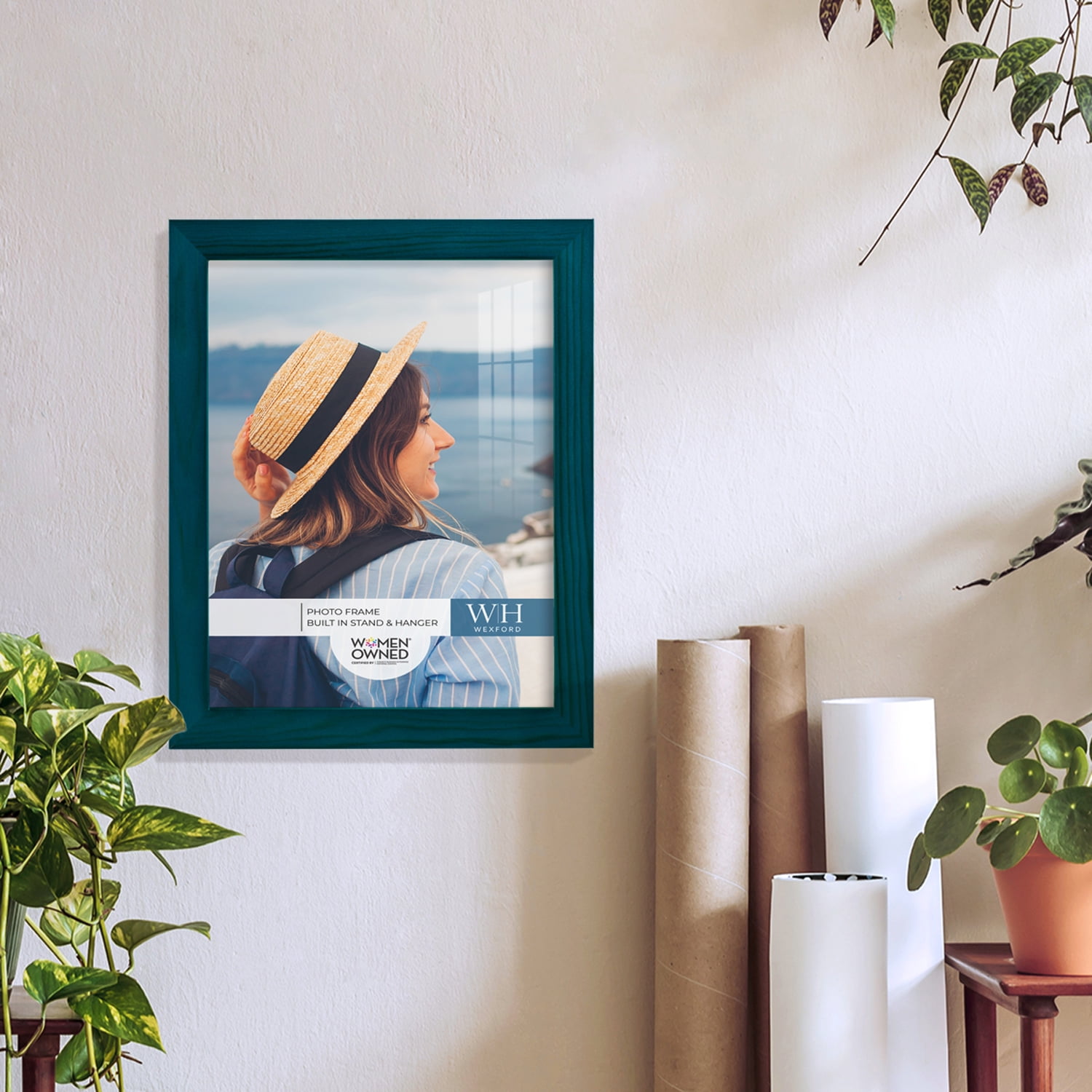 Woodgrain 8 in. x 10 in. Ocean Blue Picture Frame (Set of 2)