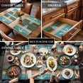thumbnail image 2 of Nautical Coastal Anchor Compass Placemats Set of 6,Wipeable Washable Table Mats for Dining Tables, Vintage Colorful Wooden Board Place Mats for Kitchen Event Party Tabletop Decor, 2 of 9