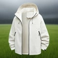 thumbnail image 4 of Jtjvou Plus Size Waterproof Active Outdoor Rain Jacket Rain Coat for Women Softshell for Hiking and Travel Lightweight Zip up Fall and Winter Raincoat Windbreaker with Hood White XL, 4 of 9
