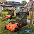 thumbnail image 4 of 26 Inch Push Lawn Sweeper – Heavy Duty Steel Frame, 4 Adjustable High-Speed Brushes, 7 Cu Ft Large Capacity – Manual Leaf and Grass Collector for Lawn, Garden, Patio, Driveway, 4 of 7