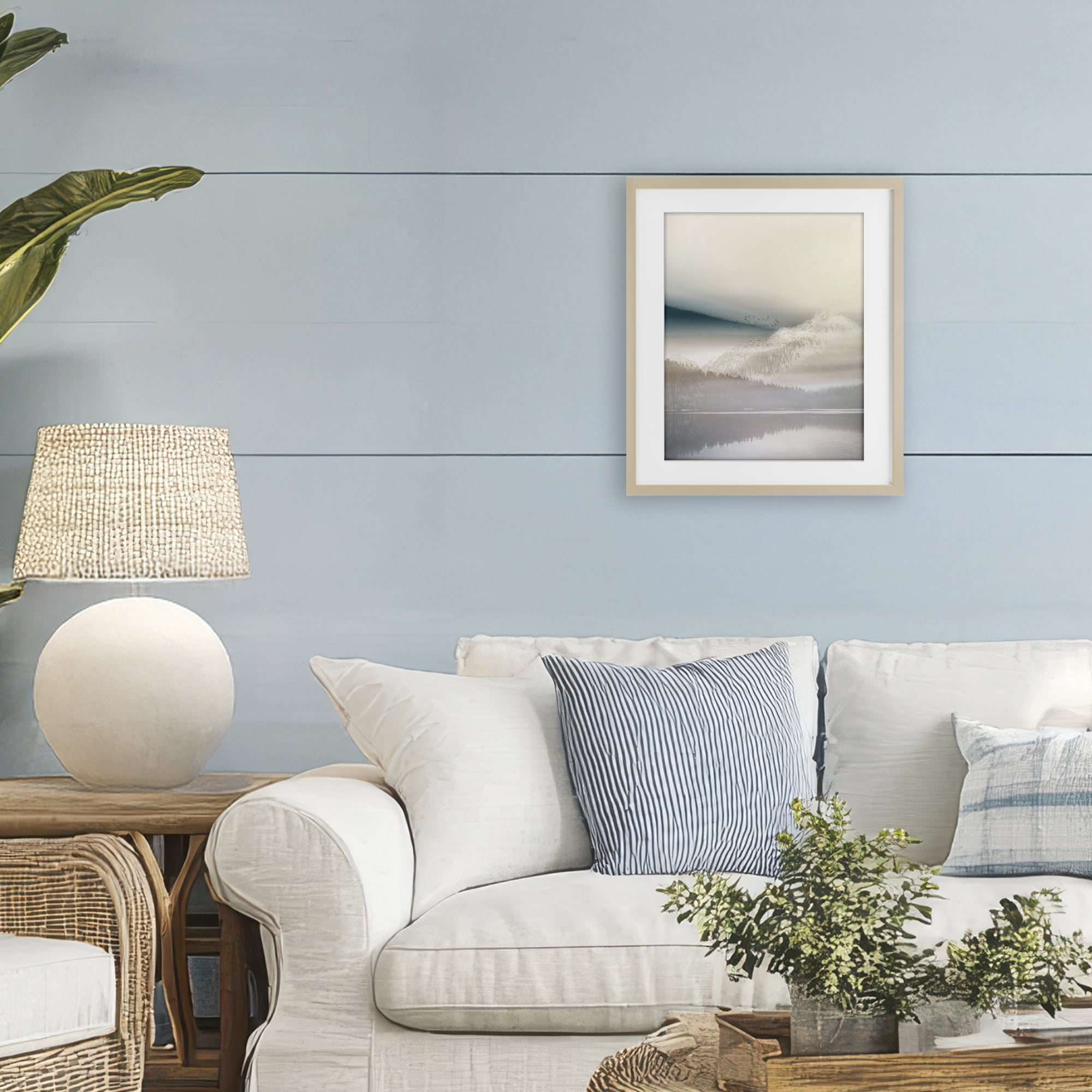 Stupell Industries Mountainous Vanilla Landscape Birch Framed Print Under Glass, design by Gemma Bardot