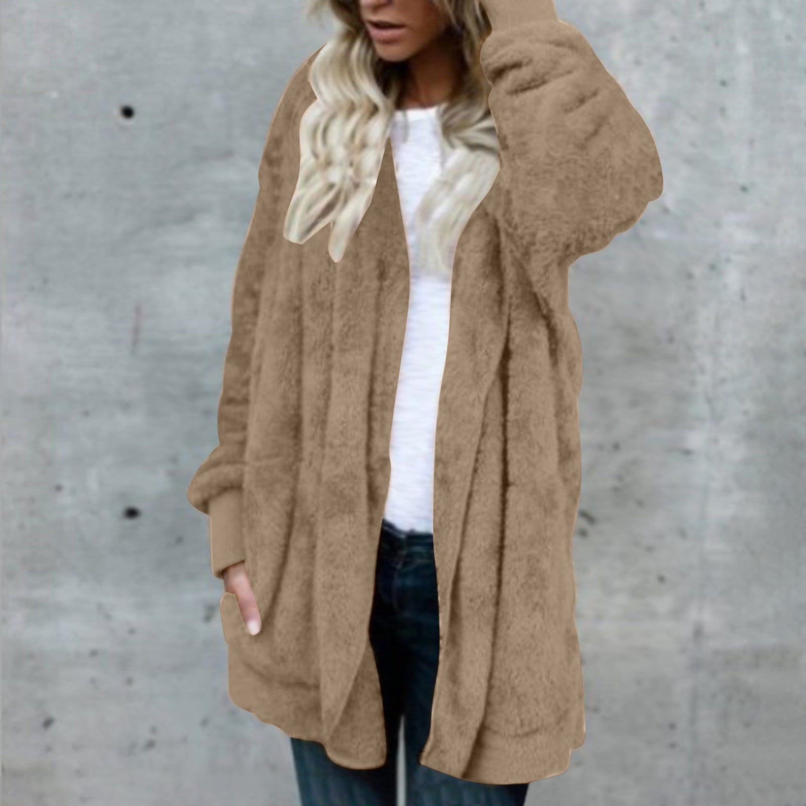 Hinvhai Woman Plus Size Jacket Clearance Women Outfits Long Sleeve Solid  Outwear Keep Warm Winter Tops Coats Yellow 12(XXL) - Walmart.com