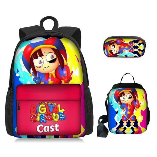 3pcs The Amazing Digital Circus Backpack Cute Cartoon School Bag Mochila Anime Pencilbag Set For Kids Birthday Christmas Gift