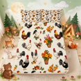 thumbnail image 4 of Erosebridal Rooster Queen Sheets for Girls, Flower Basket Queen Sheet Sets, 4pcs 1 Flat Sheet 1 Fitted Sheet and 2 Pillowcases, 4 of 6