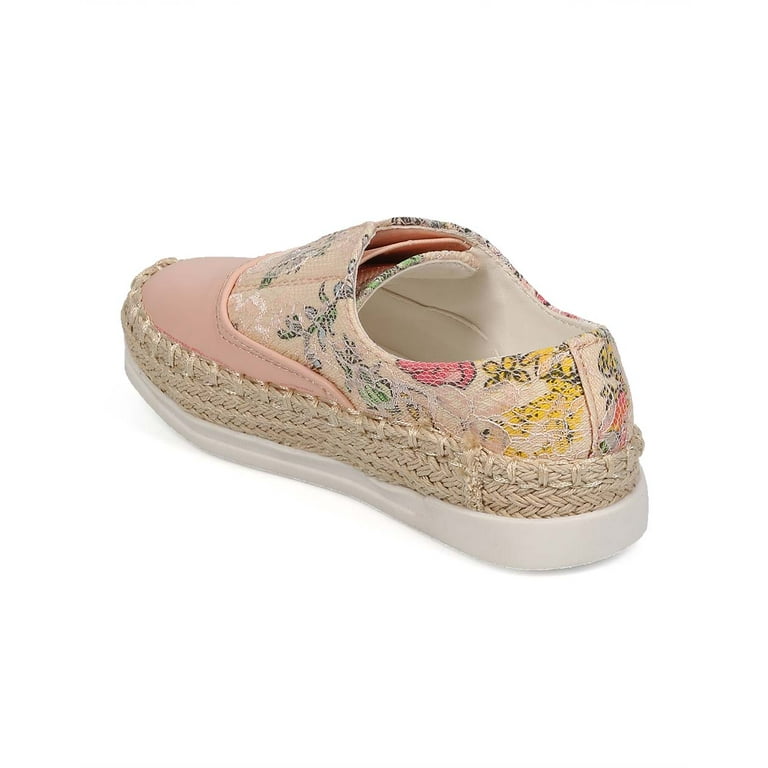 New Girl Floricienta Kayla 02 Floral Mix Media Round Toe Espadrille Sneaker