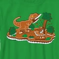 thumbnail image 2 of Boy's Jurassic World Gingerbread Dinosaur Island Graphic Tee Kelly Green Small, 2 of 4