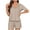 Beige, variant on Women's Button Front Pajama Set - Lapel Short Sleeve, Loose Fit & Soft Fabric with Relaxed Pants