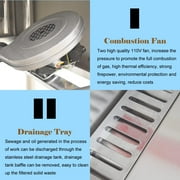 Double Burner Commercial Gas Stove Burner High Fierce Fire Stove Chinese Wok Range Burner LNG LPG Cooker with Baffle and Water Basin 110V