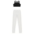 thumbnail image 4 of TiaoBug Kids Girls 2 Pcs Gymnastics Dance Outfits Workout Sport Bra Crop Tank Top with Rhinestones Leggings Athletic Sportswear A White 12, 4 of 5