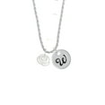 thumbnail image 2 of Delight Jewelry Silvertone Small Rose Outline Silvertone Script Initial Disc - W - Charm Necklace, 20"+3", 2 of 4
