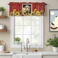 thumbnail image 2 of Sheep Sunflowers Valance Curtain for Windows White Yellow Flower Bee Farms Animal Oil Painting Rod Pocket Curtain Valances Short Window Treatments for Kitchen Bathroom Laundry Basement 60 x 18 Inch, 2 of 9