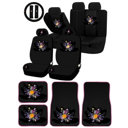 26pc Flower Splash Wild Flower Bouquet Universal Seat Covers