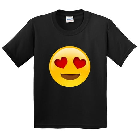 Smiley Face Charts - New Way 302 - Youth T-Shirt Emoji Heart Eyes Smiley Face