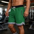 thumbnail image 2 of OIOLOYJM Basketball Shorts Men Mesh Lightweight Quick Dry Athletic Running Shorts with Zipper Pockets Stretch Breathable Gym Workout Sweatshorts Dark Green XL, 2 of 5