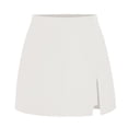 thumbnail image 5 of KANG Fashion Women's High-Waisted Split-Hem Skirt Pants European-American Style High-Quality Stretch Zipper Suit Skort Slim Fit Casual Streetwear Outfit White M, 5 of 6