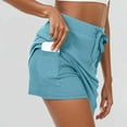 thumbnail image 2 of UJNDER Skorts For Women Summer Drawstring Skirt Built In Shorts With Pockets Tennis Comfortable Mini Skirt Sky Blue L, 2 of 8