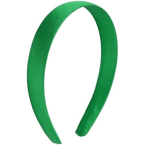 Green Padded Headband Wide Thick Flat Satin Headbands for Women Non Slip Hair Bands Green Band For Girls Hair Accessories