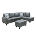 thumbnail image 2 of Hommoo L Shaped 4-Seat Couch, Faux Leather Sectional Couches and Sofas, Modern Living Room Furniture Sets Sectional Sofa Set, Dark Grey(No Ottoman), 2 of 8