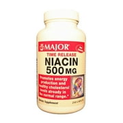 Major Time Release Niacin Caplets, 500 mg, 250 Count
