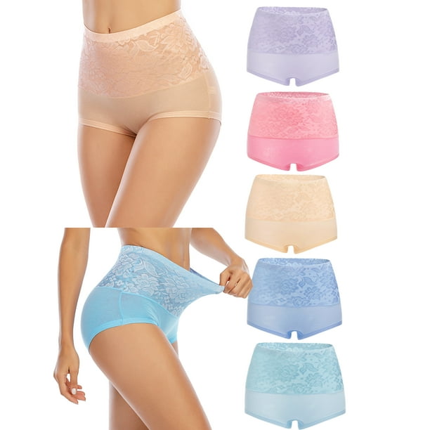 Women's Cotton Underwear Briefs High Waist Full Coverage Soft Breathable  Panties,100% New