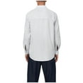 thumbnail image 3 of Ahabrexf Coats for Men, Business Base Shirt Semi Open Button Casual Loose Striped Long Sleeve, 3 of 6