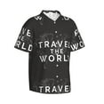 thumbnail image 2 of Uemuo Travel The World1 Printed Regular Fit Short Sleeve Casual Hawaiian Shirt for Men,Aloha shirt,Tropical shirt,Floral print shirt,Vacation Beach shirt-Medium, 2 of 9