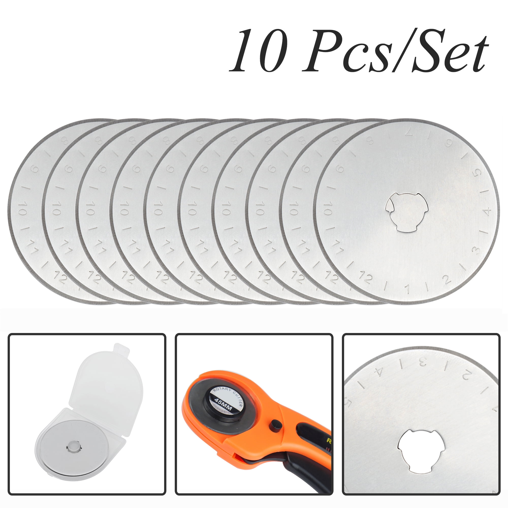 45MM Rotary Cutter Blade Sewing Quilting Fabric Cutting Craft Patchwork Tool 5 Blades