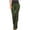 Army Green, variant on Women's Quick Dry Straight Leg Pants Classic Breathable Solid Button with Pockets Lightweight Pants Slim High Waist Trousers Outdoor Travel Office Trendy New Style Wine S