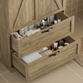 thumbnail image 5 of Homfa 70.3"H Bathroom Storage Cabinet, Farmhouse Linen Storage Cabinet with 2 Drawers, Rustic Brown, 5 of 8