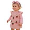 Baby Girl Clothes Striped Long Sleeve Romper with Strawberry Print — free download