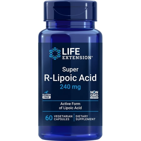 Life Extension Super R-Lipoic Acid – Healthy aging, oxidative stress defense – with 240 mg of Active R-Form of R-Lipoic Acid – Gluten-Free – Non-GMO – Vegetarian – 60 Capsules