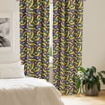 thumbnail image 2 of Ambesonne Fruits Window Curtains, Cartoon Banana Flower Print, Each 28" W x 84" L, Pink Fern Green Quartz, 2 of 4