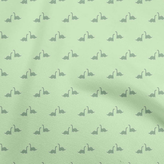 oneOone Polyester Spandex Mint Green Fabric Kids Dino Diy Clothing Quilting Fabric Print Fabric By Yard 56 Inch Wide