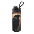 thumbnail image 1 of Cuervo místico y botella de agua deportiva completa con aislamiento de acero inoxidable, taza portátil, botella de agua para exteriores, moda, viajes, fitness, estudiante, talla única., 1 of 7