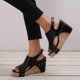 thumbnail image 1 of Womens Wedge Chunky Sandals Thick Sole Espadrille Sandals Open-Toe Sandals Summer Boho Shoes 2024, 1 of 2