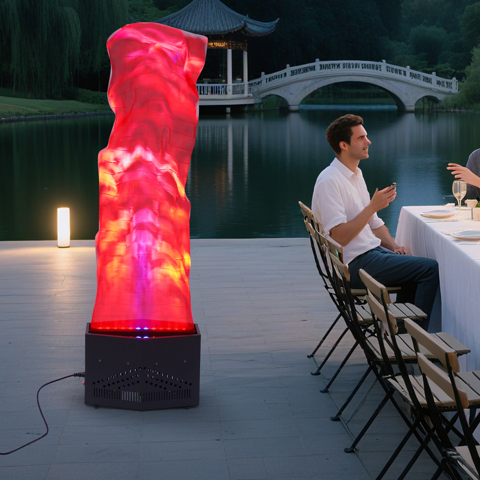 Peakora 24 LED Red + Blue Fake Flame Light Stage Show Fire Flame Lighting Disco