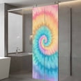 thumbnail image 3 of Colorful Tie Dye Window Privacy Film, Rainbow Ombre Abstract Pattern Art Static Cling UV Sun Blocking Heat Control Window Tint Day and Night, Non-Adhesive One Way Windows Privacy Cover 23.6''x59'', 3 of 7