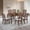 Walnut, variant on ACTU 7-Piece Mid-Century Wood Fabric Upholstered Ladder Back Dining Table with Chair, White Wash