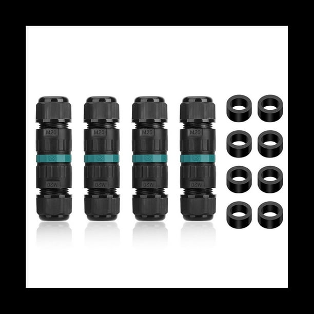 4PCS Caja de Conexiones de 3 de 2 VíAs IP68 Conector de Cable EléCtrico Impermeable para Exteriores Ø5-12 Mm
