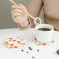 thumbnail image 4 of Bingfone Vintage Cute Fox with Heart Leather Drinks Coasters with Set of 6,Suitable for Home Kitchen,Coffee Cup Coasters Home Gift, 4 of 7