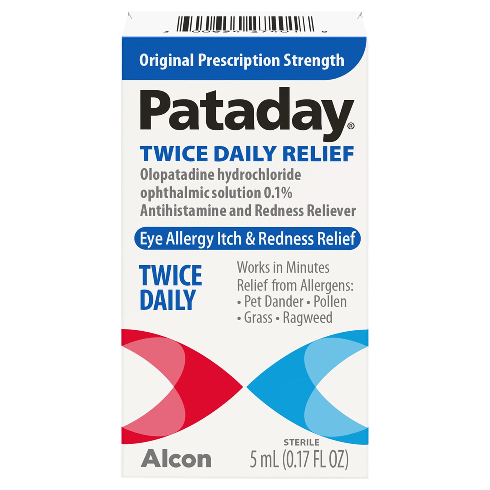 Pataday Twice Daily Eye Allergy Itch Relief Eye Drops, 5 ml Walmart