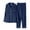 Navy, variant on Family Matching Pajamas Solid Color Long Sleeve Silk Satin Sleepwear Button Closed Soft Comfortable Party Casual Vacation Sets