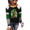 thumbnail image 1 of T-Shirt de Baseball à Blocs de Couleur pour Femmes Noël Décontracté à Manches Longues, 1 of 1