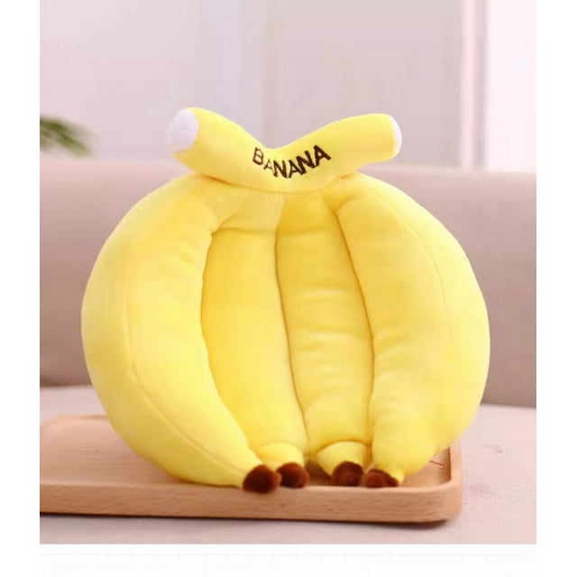 Un regalo lindo Almohada de peluche de plátano amarillo, cojín de peluche de plátano, almohada para abrazar, 22 cm